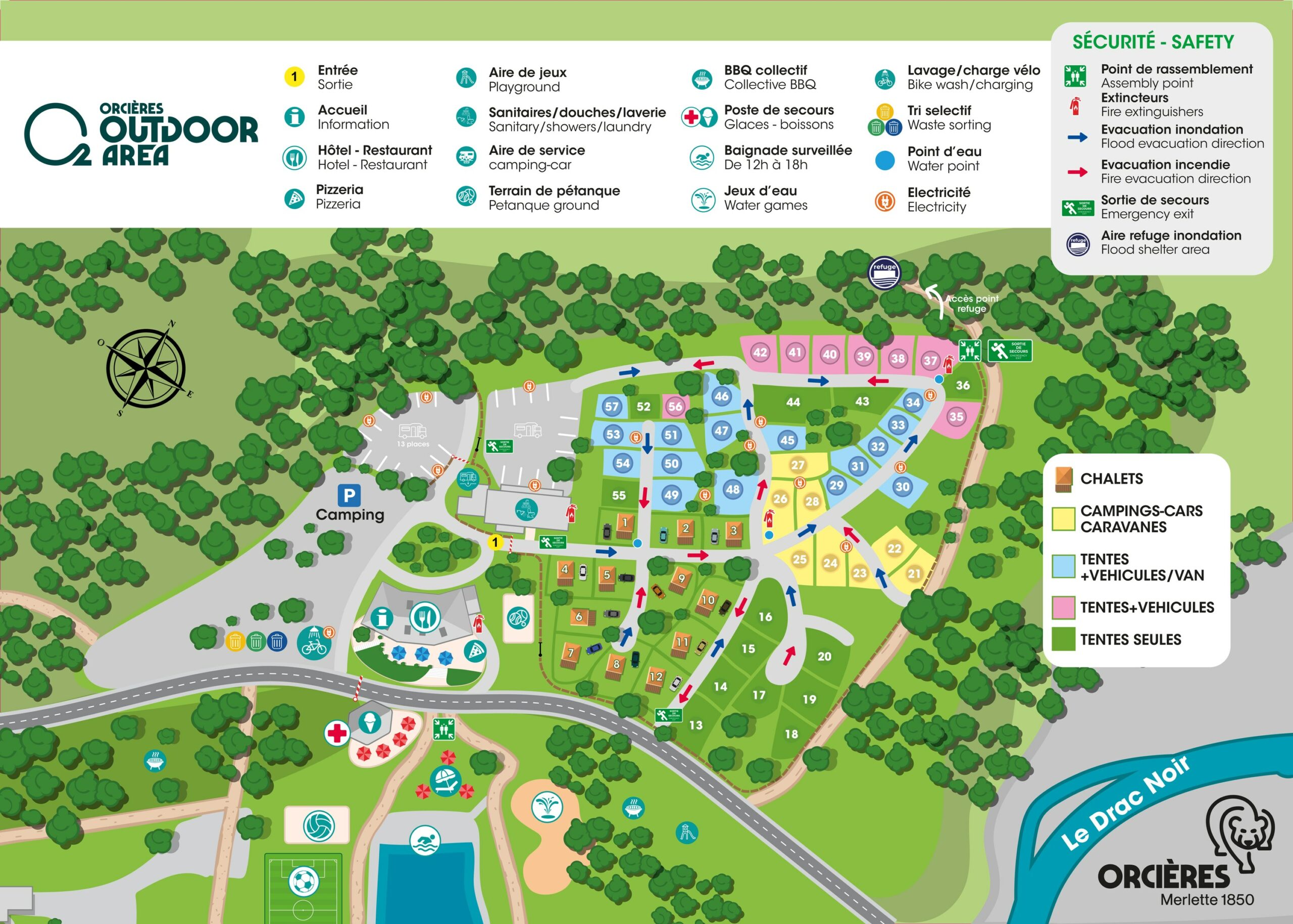 Plan du camping Lou Draou